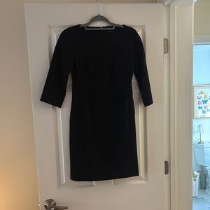 Ann Taylor Black Sheath Dress with Bateau Neckline